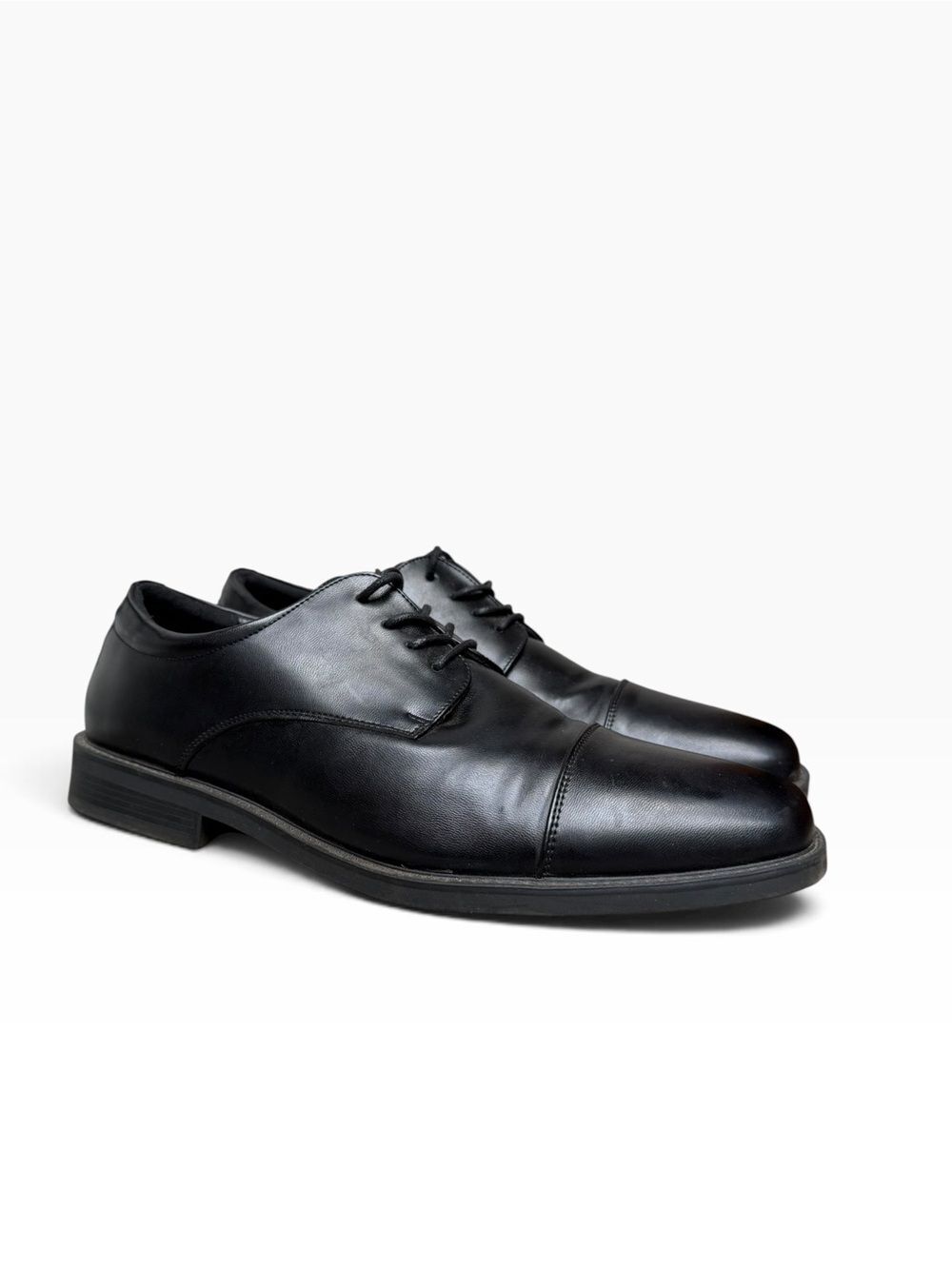 Croft & Barrow Classic Black Cap Toe Derby Dress Shoes Size 9.5